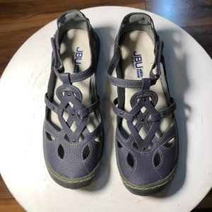 JBU Jambu Sydney Shoes Womens SIZE 7.5 M Strappy Flat Gray/Blue Memory Foam